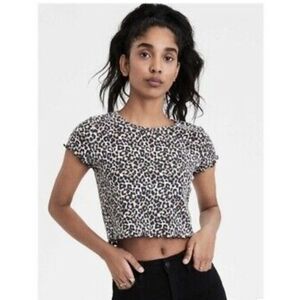 Women's American Eagle Leopard Print Crop Sz Medium